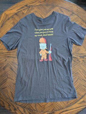 Elmer Fudd T-Shirt - Men's Large - Long Unisex Short Sleeve